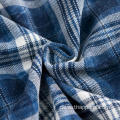 Herren Kurzarm Denim Twill Plaid Shirt